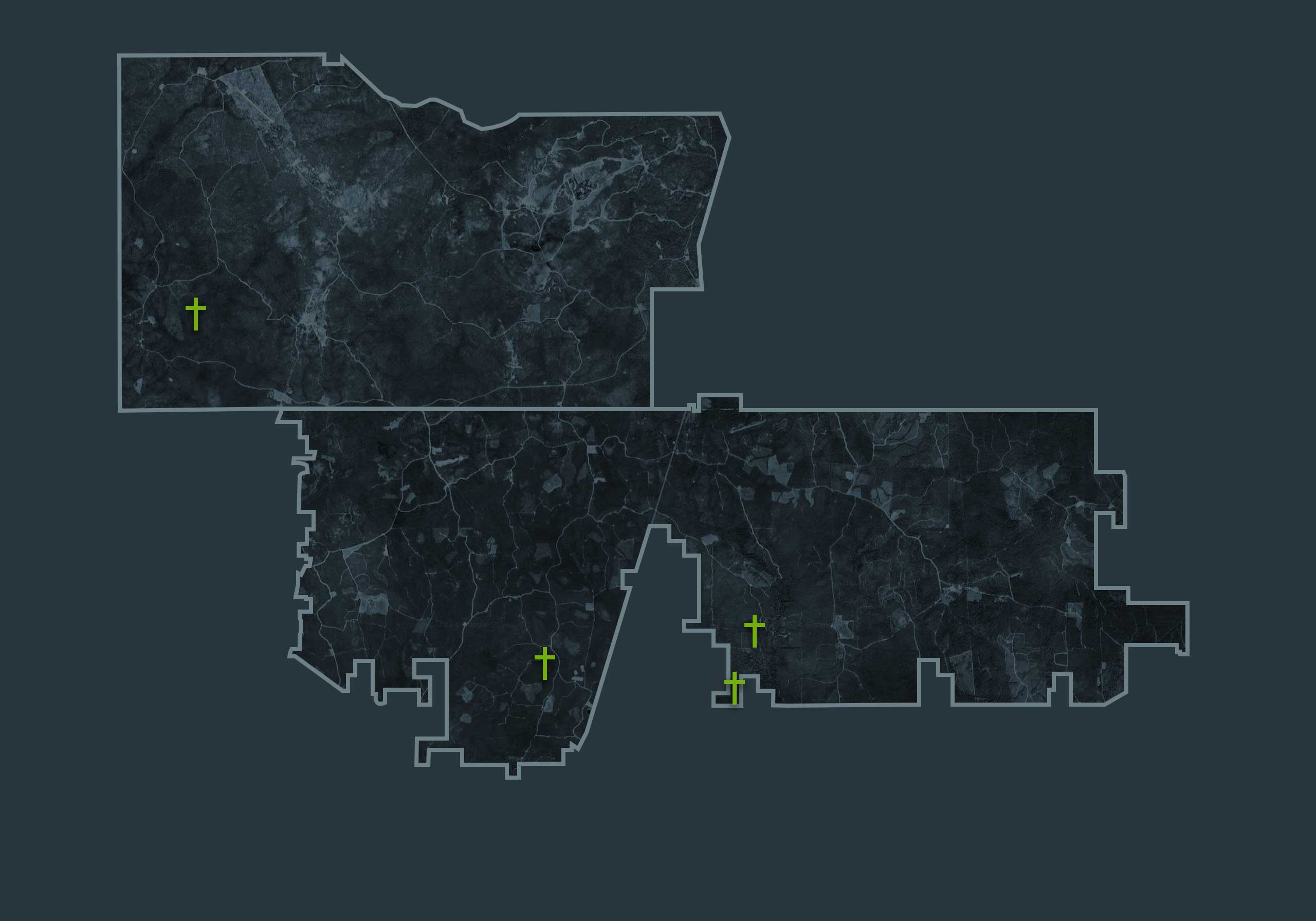 Peason Ridge Cemetery Map